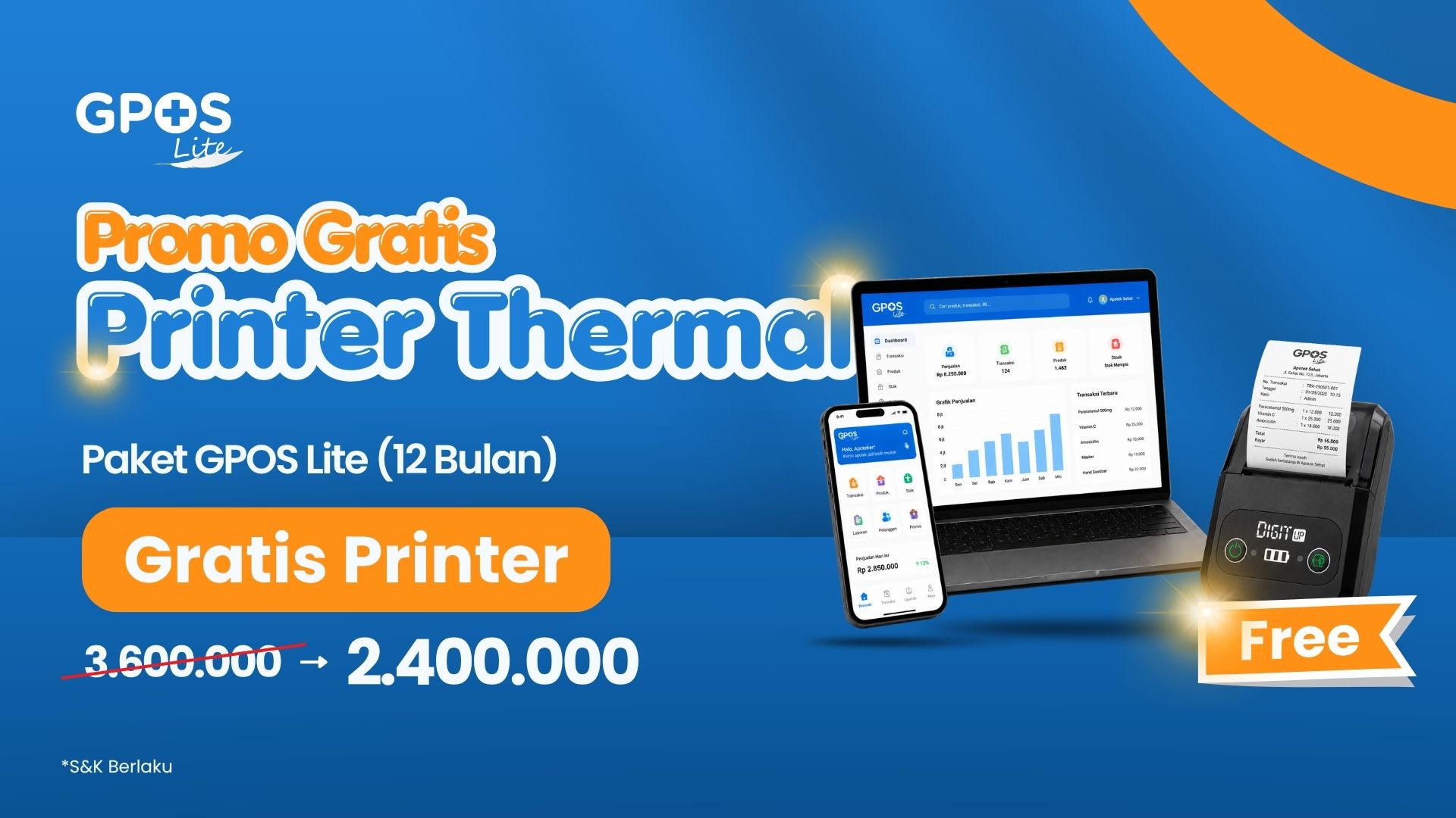 Promo Printer Thermal Aplikasi Apotek GPOS Lite